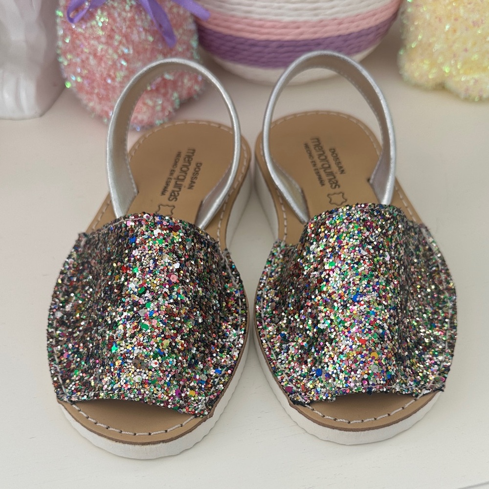 Girls' Multicolor Glitter Slingback Sandals